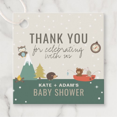 Adventure Woodland Neutral Baby Shower Thank You Favor Tags