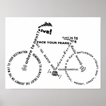 Adventure Words Bicycle Poster by LightinthePath at Zazzle