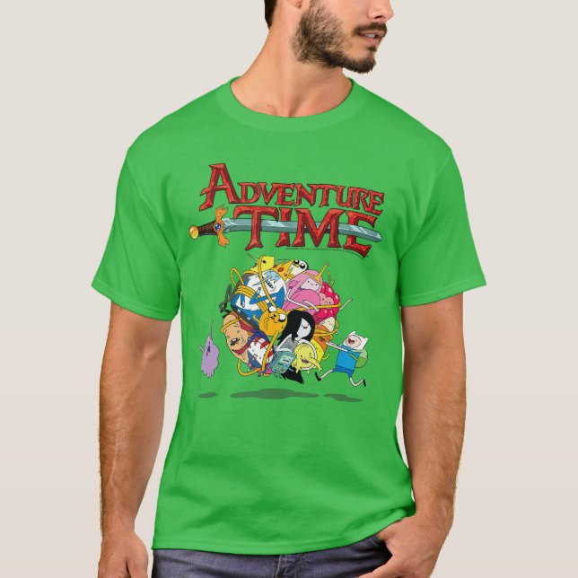 Adventureime Colorful Ball of Characters Cartoon f T-Shirt (Front)