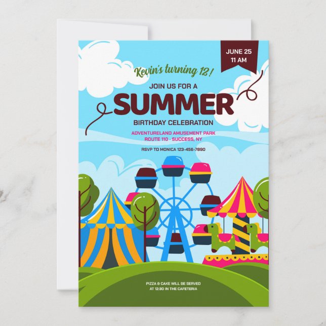 Adventureland Amusement Park Invitation (Front)