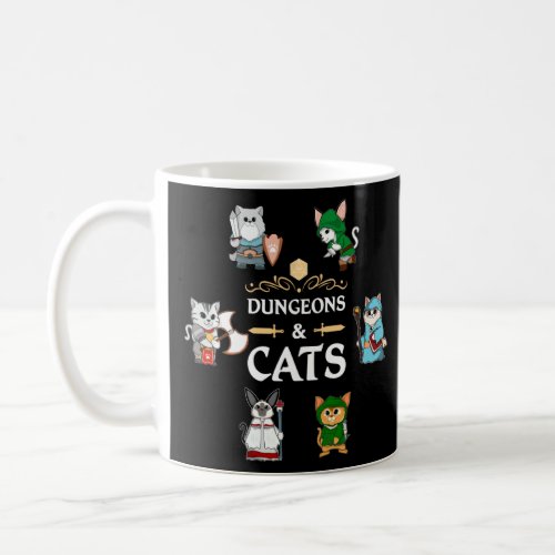 Adventurer Cats Rpg D20 Dice Rpg Fantasy Roleplayi Coffee Mug