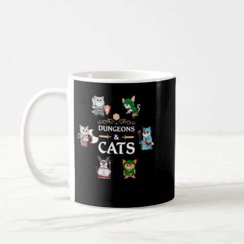 Adventurer Cats RPG D20 Dice RPG Fantasy Roleplayi Coffee Mug