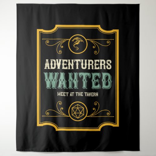 Adventurers Wanted Meet at Tavern Tapestry