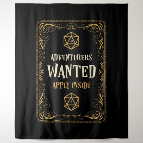 Adventurers Wanted Retro Tabletop RPG Tapestry