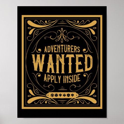 Adventurers Wanted Roleplaying Game Poster