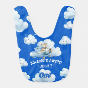 Adventures Aloft: Teddy's First Birthday Baby Bib