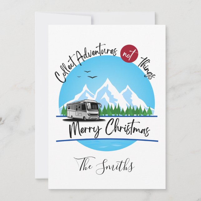 Adventures are the best gifts RV Christmas Card (Front)