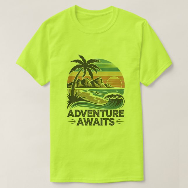 Adventures Await: Bold Exploration T-Shirt Design (Design Front)