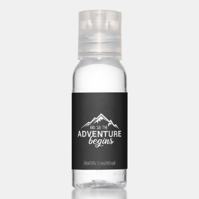 adventures begins hand sanitizer (Front)