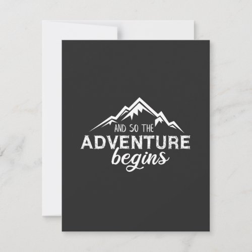 adventures begins thank you card