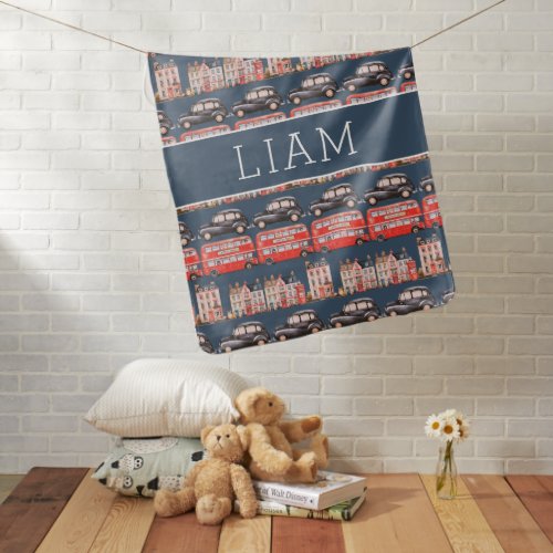 Adventures In London Town Personalized  Baby Blanket