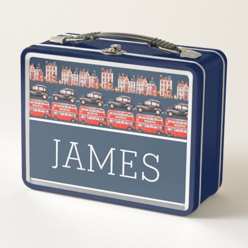 Adventures In London Town Personalized Metal Lunch Box