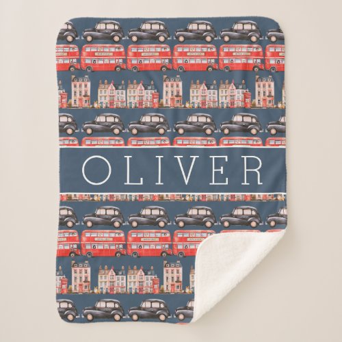 Adventures In London Town Personalized  Sherpa Blanket