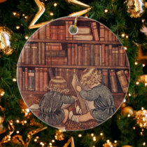 Adventures in the Library Ceramic Ornament