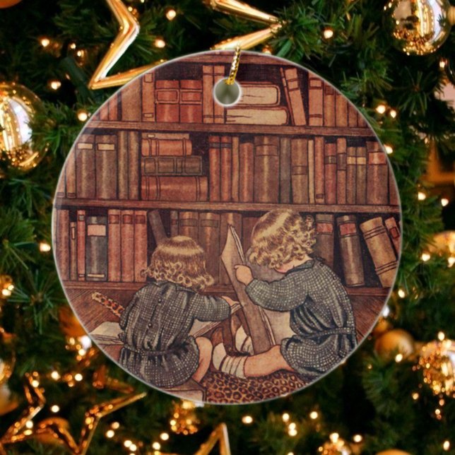 Adventures in the Library Ceramic Ornament (Creator Uploaded)