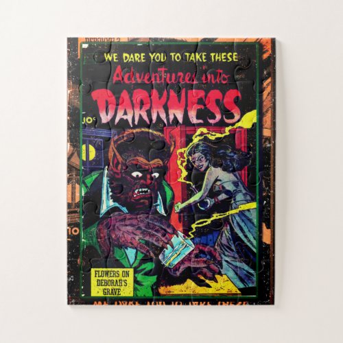 Adventures into Darkness 9 Gold Age Horror Cover Jigsaw Puzzle