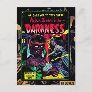 Adventures into Darkness #9, Gold Age Horror Cover Postcard