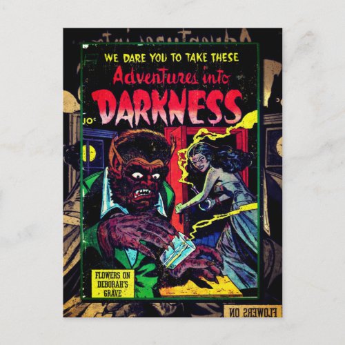 Adventures into Darkness 9 Gold Age Horror Cover Postcard
