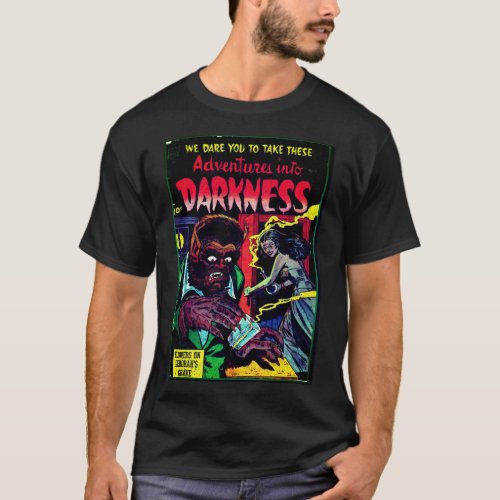 Adventures into Darkness 9 Gold Age Horror Cover T_Shirt