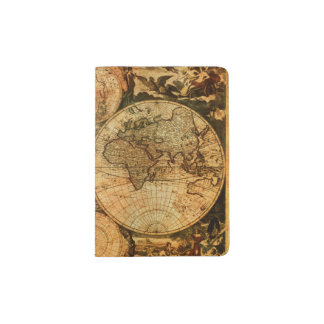 Adventures Vintage World Map Passport Holder