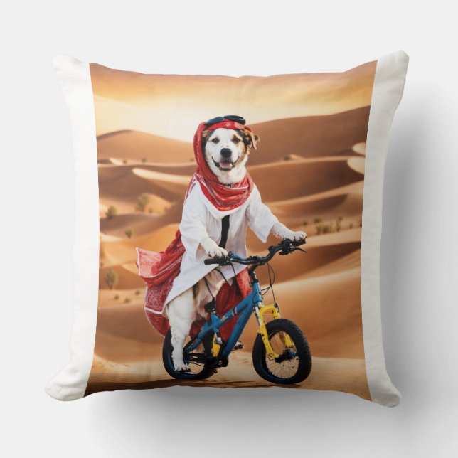  "Adventures with Furry Friends: Whimsical Dog Ped Throw Pillow (Front)