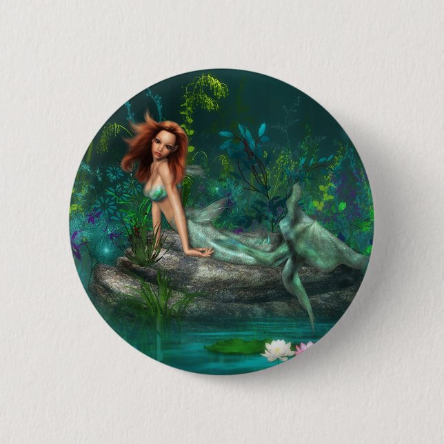 Adventurine Mermaid Button (Front)