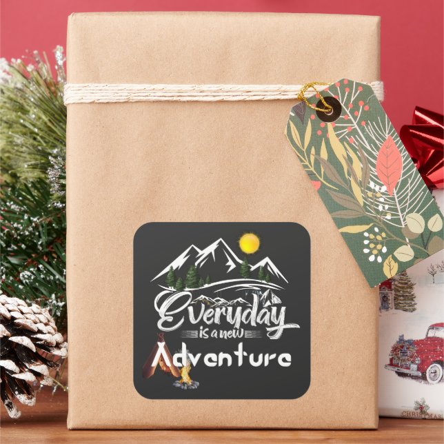   Adventuring Out Today Square Sticker (Holiday)