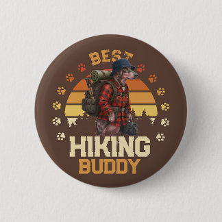 Adventurous American Hairless Terrier Hiker Button