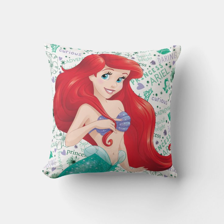 Adventurous Ariel Throw Pillow | Zazzle