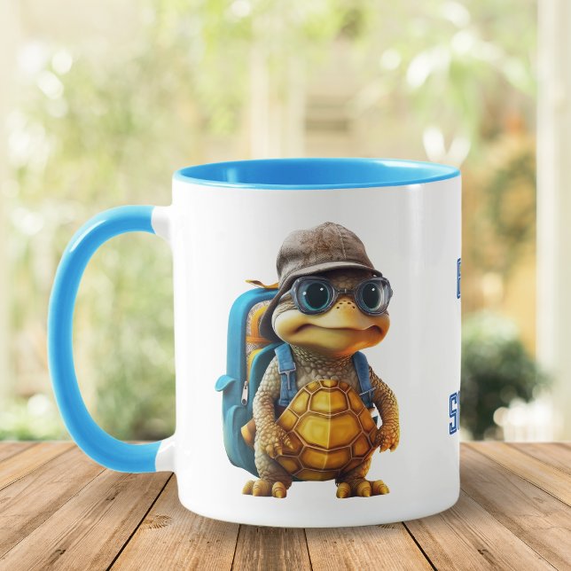 Adventurous Cute Little Turtle with Backpack,  Mug (Creator Uploaded)