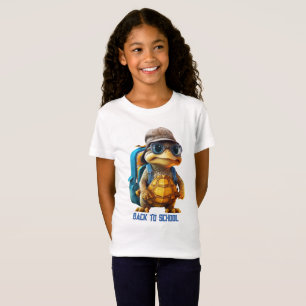 Adventurous Cute Little Turtle with Backpack, T-Shirt