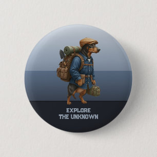 Adventurous Dachshund Hiker Home Is Where My Pack Button