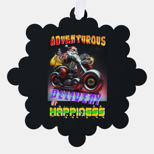 Adventurous Delivery Of Happiness Ornament Card (Front)