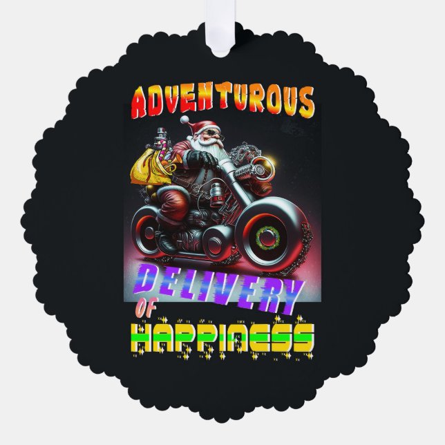 Adventurous Delivery Of Happiness Ornament Card (Front)