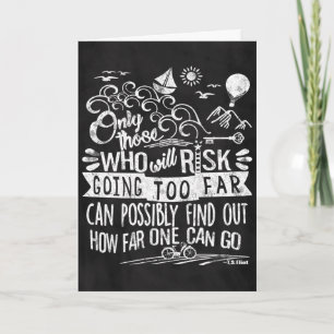 Adventurous Dreamer Motivational Chalk Typography Card
