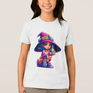 Adventurous Little Witch – Colorful Magic Travel Tri-Blend Shirt