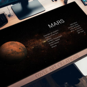 Adventurous Mars Red Explorer Planet Desk Mat