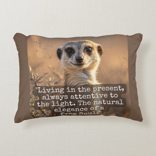 Adventurous Meerkat Living Accent Pillow (Front)