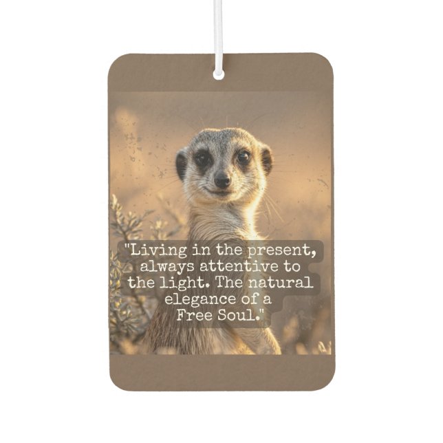 Adventurous Meerkat Living Air Freshener (Front)