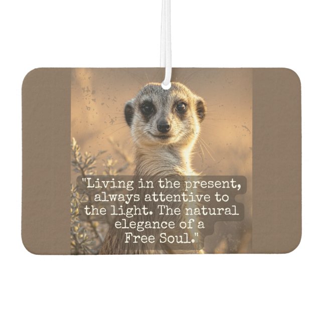 Adventurous Meerkat Living Air Freshener (Front)