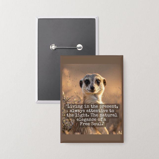 Adventurous Meerkat Living Button (Front/Back)