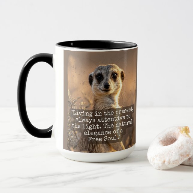 Adventurous Meerkat Living Mug (With Donut)