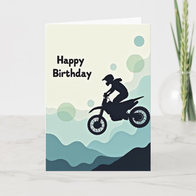 Adventurous Motorcycle Leap Card (Front)