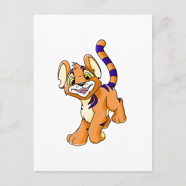 Adventurous orange Kougra Postcard (Front)