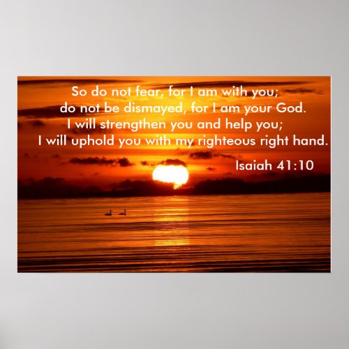 Adversity Bible Quote _ Isaiah 4110 Poster