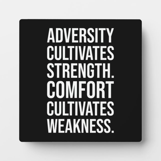 Adversity vs Comfort - Gym, Hustle, Success Plaque (Front)