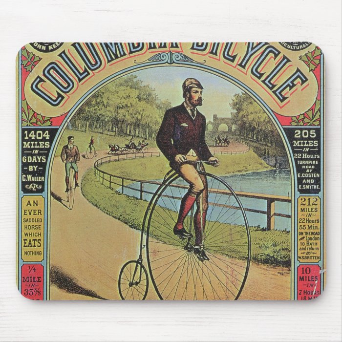 Advert for the Columbia Bicycle Mouse Pads