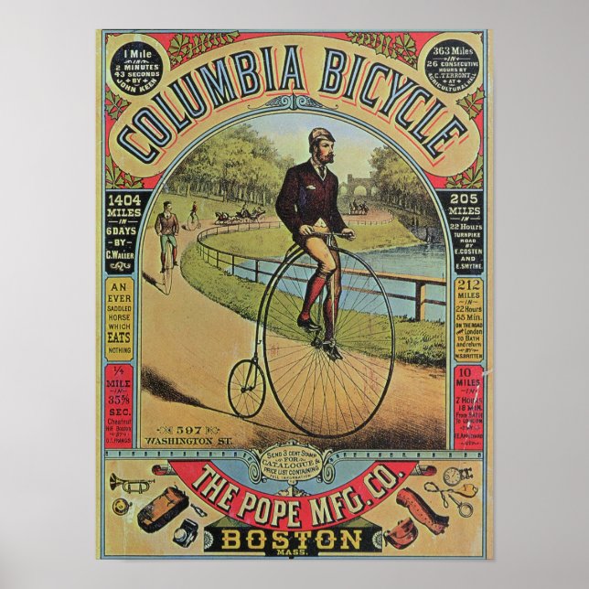 Advert for the Columbia Bicycle Poster (Front)