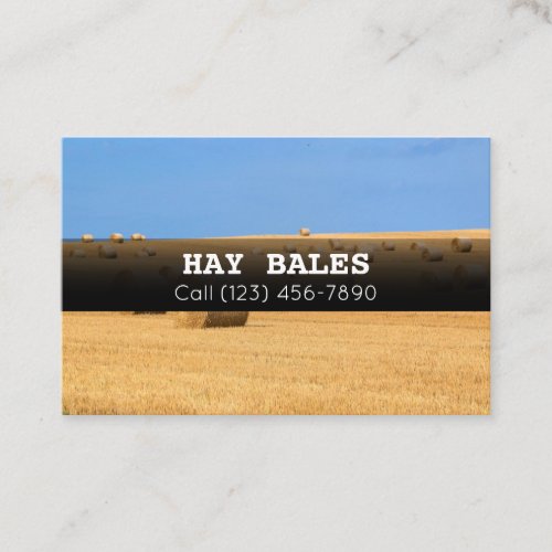 Advertise Hay Bales For Sale Company Business Card