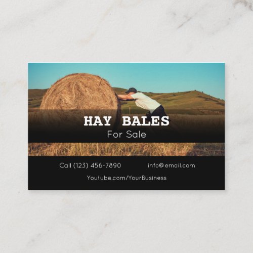 Advertise Hay Bales For Sale Company Business Card